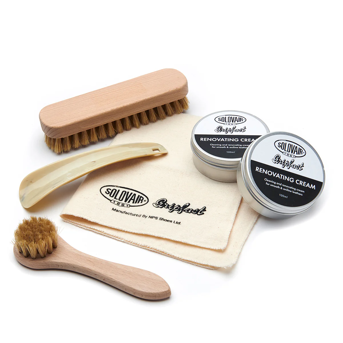 Black Greasy 8 Eye Derby Boot & Care Kit - Image 2