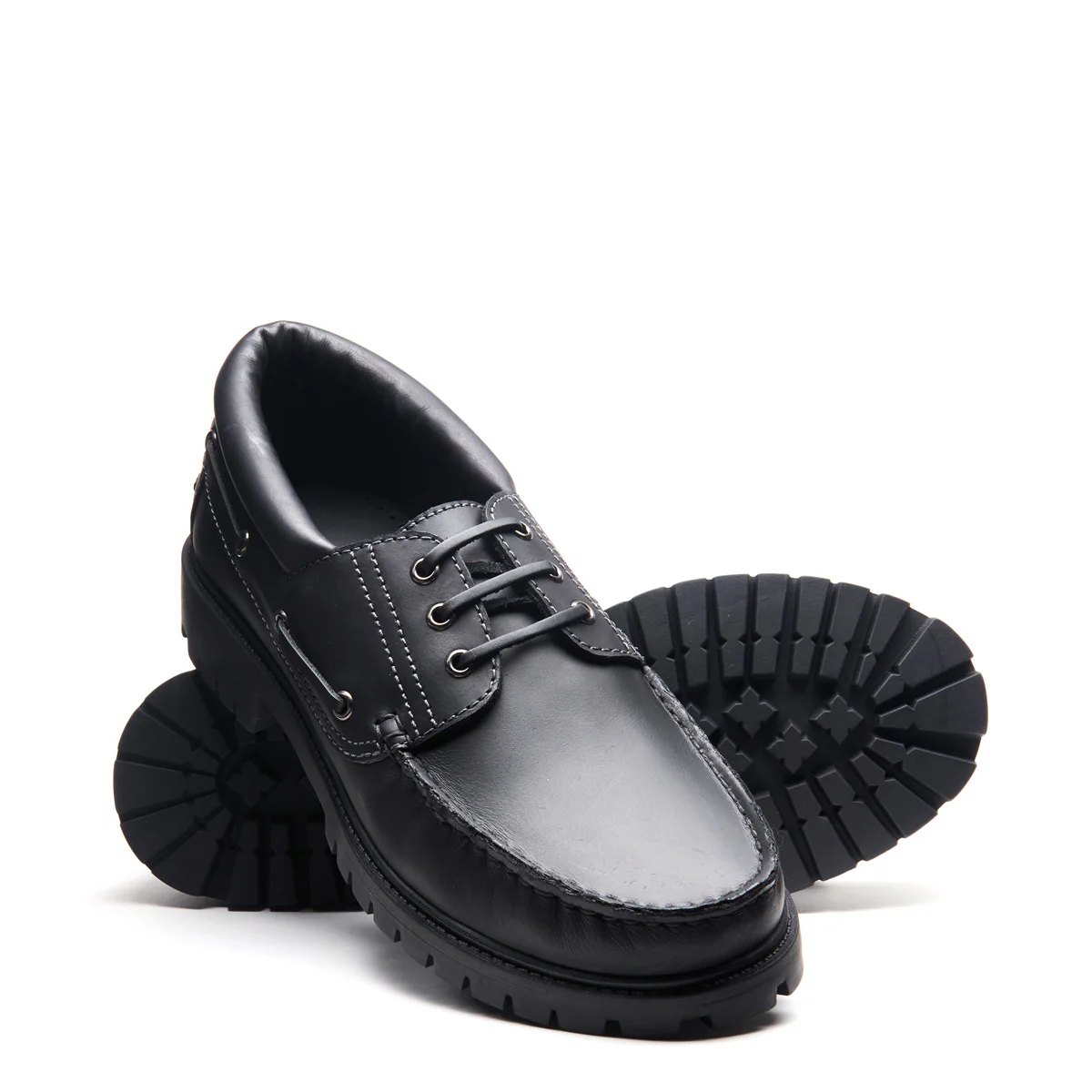 Black Greasy Boat Shoe - Image 2
