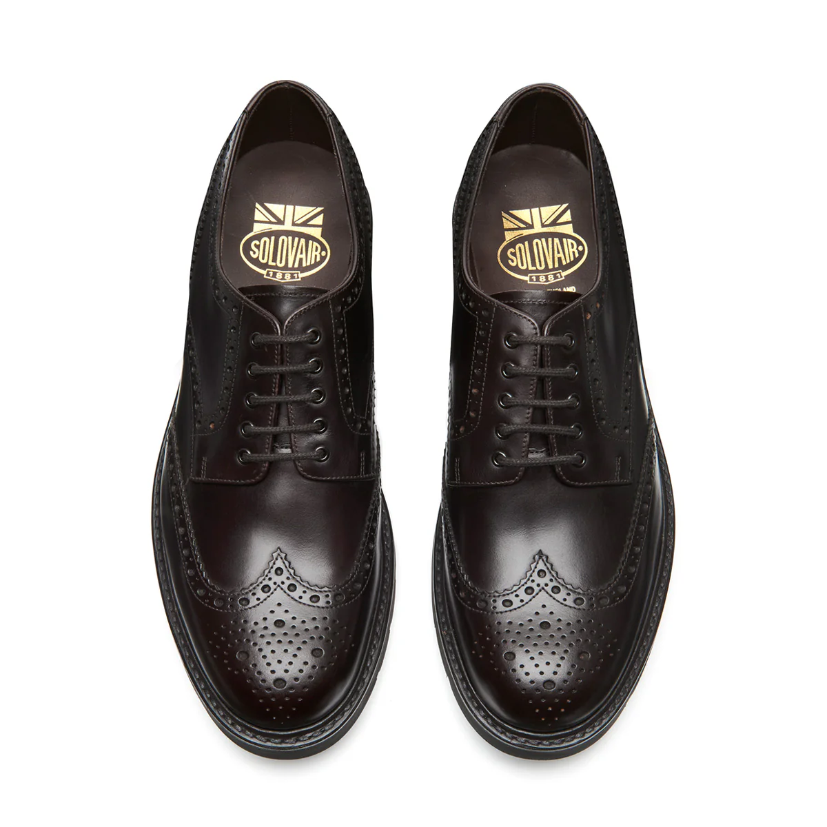 Brown Calf 5 Eye Gibson Brogue Shoe - Image 4