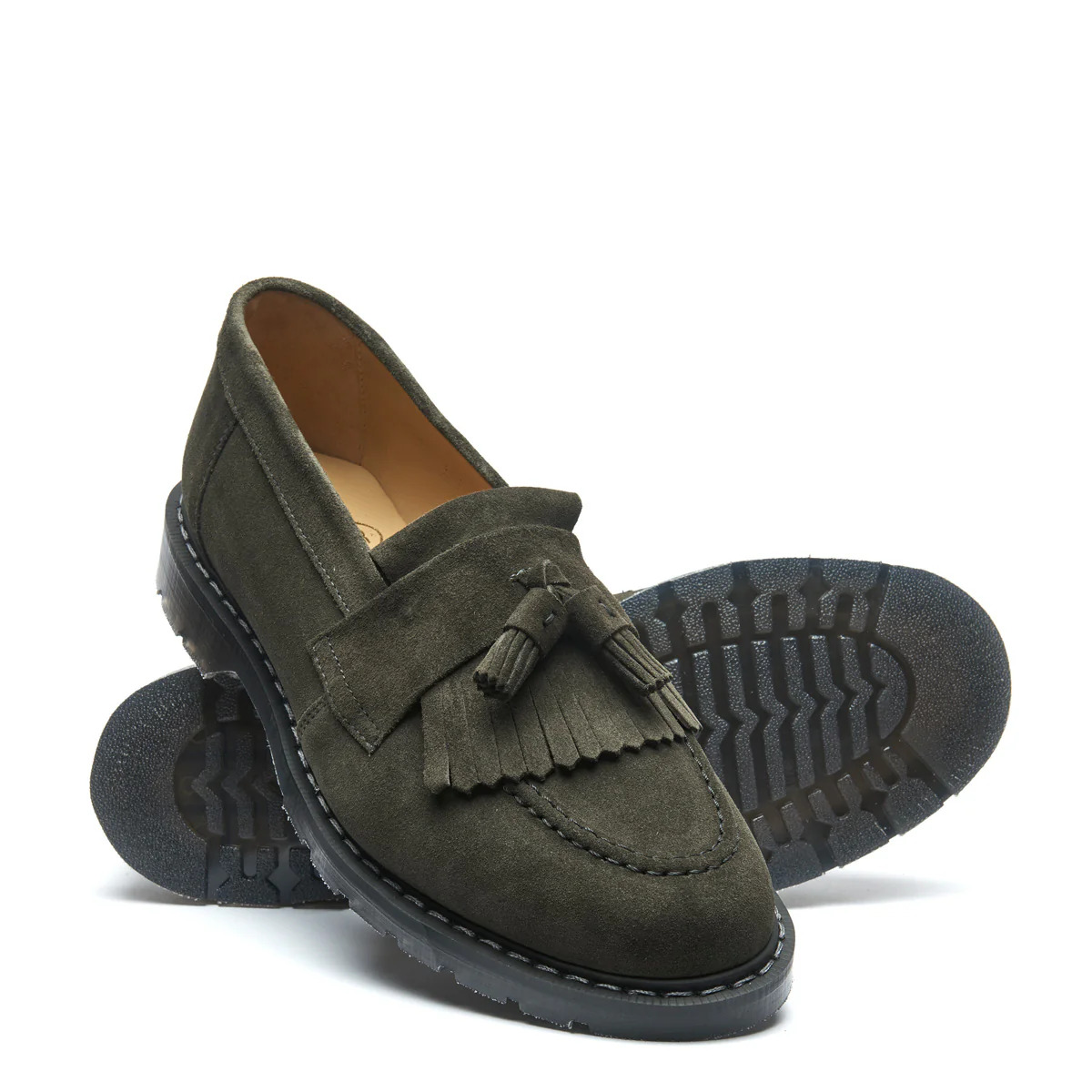 Olive Suede Tassel Loafer - Image 2