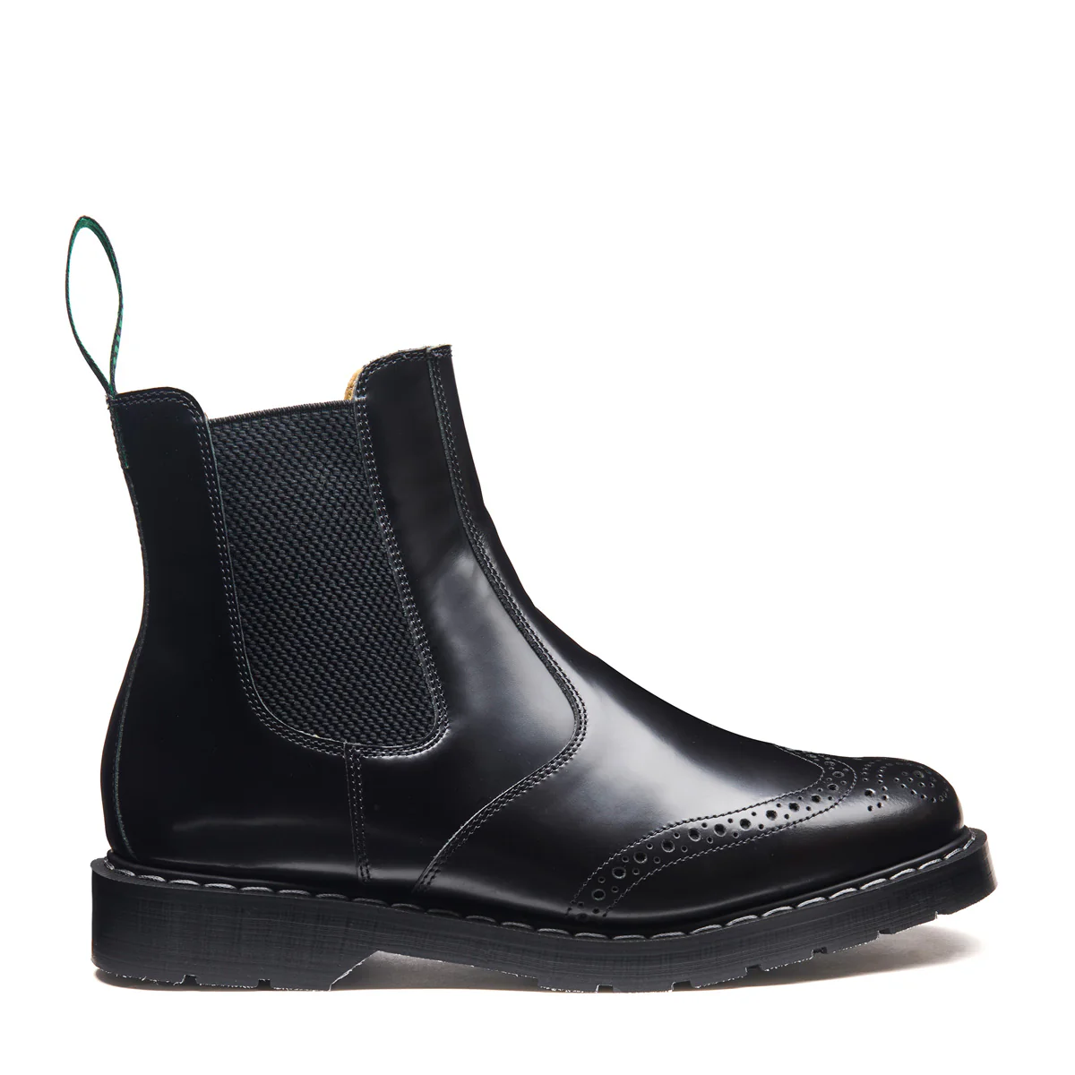 Black Hi-Shine Dealer Brogue Boot