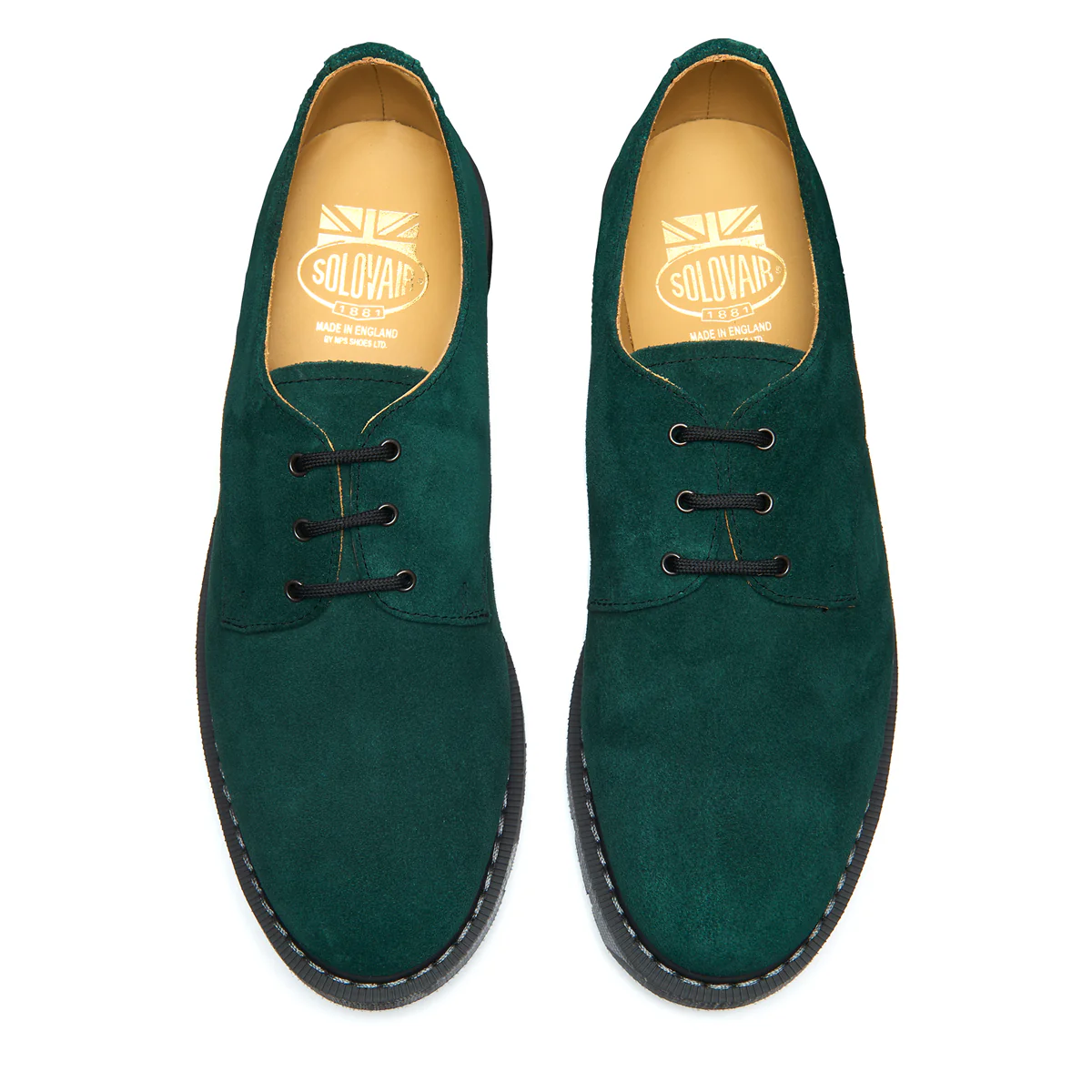 Green Suede 3 Eye Gibson Shoe - Image 3