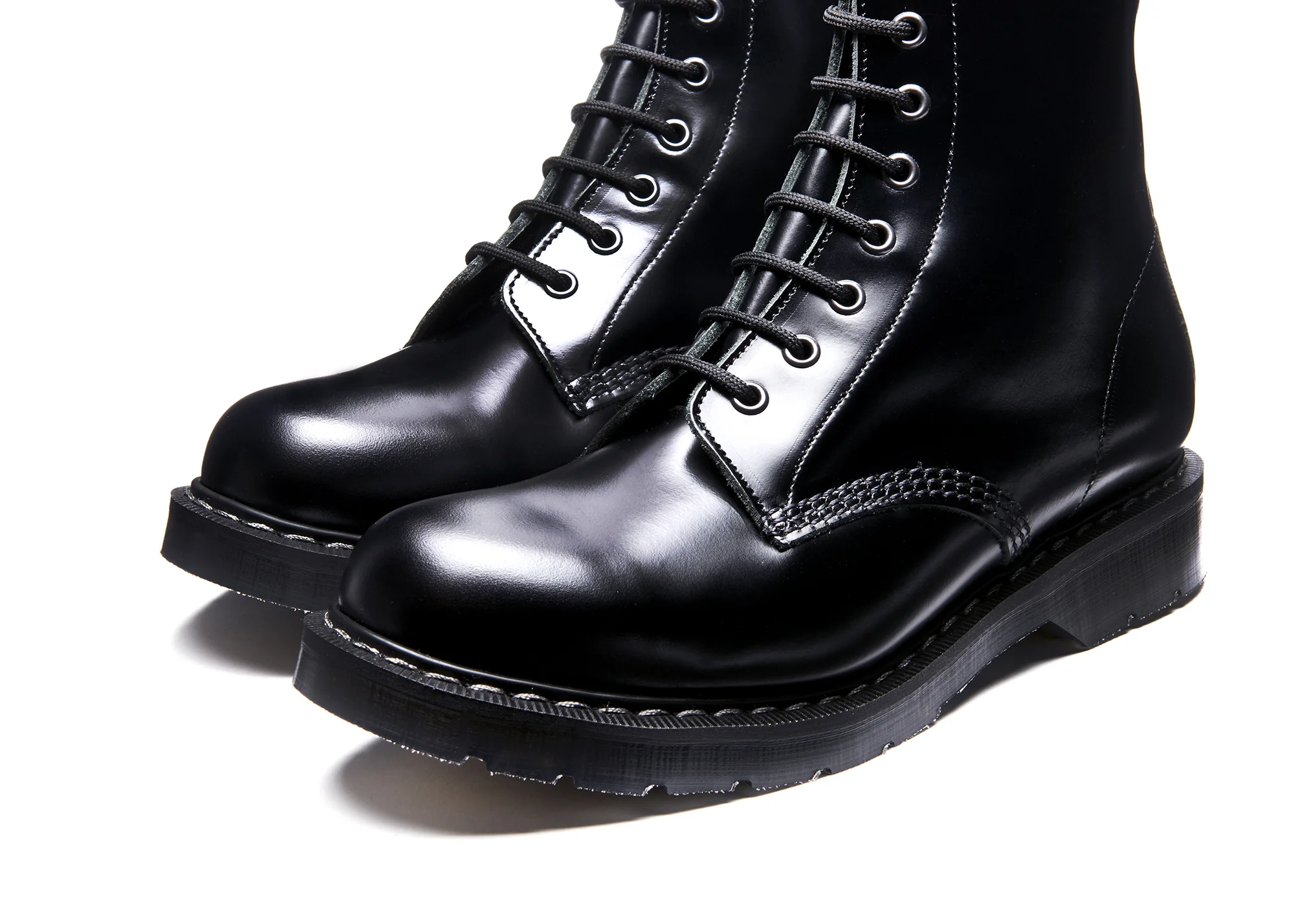 Black Hi-Shine 8 Eye Zip Derby Boot - Image 4