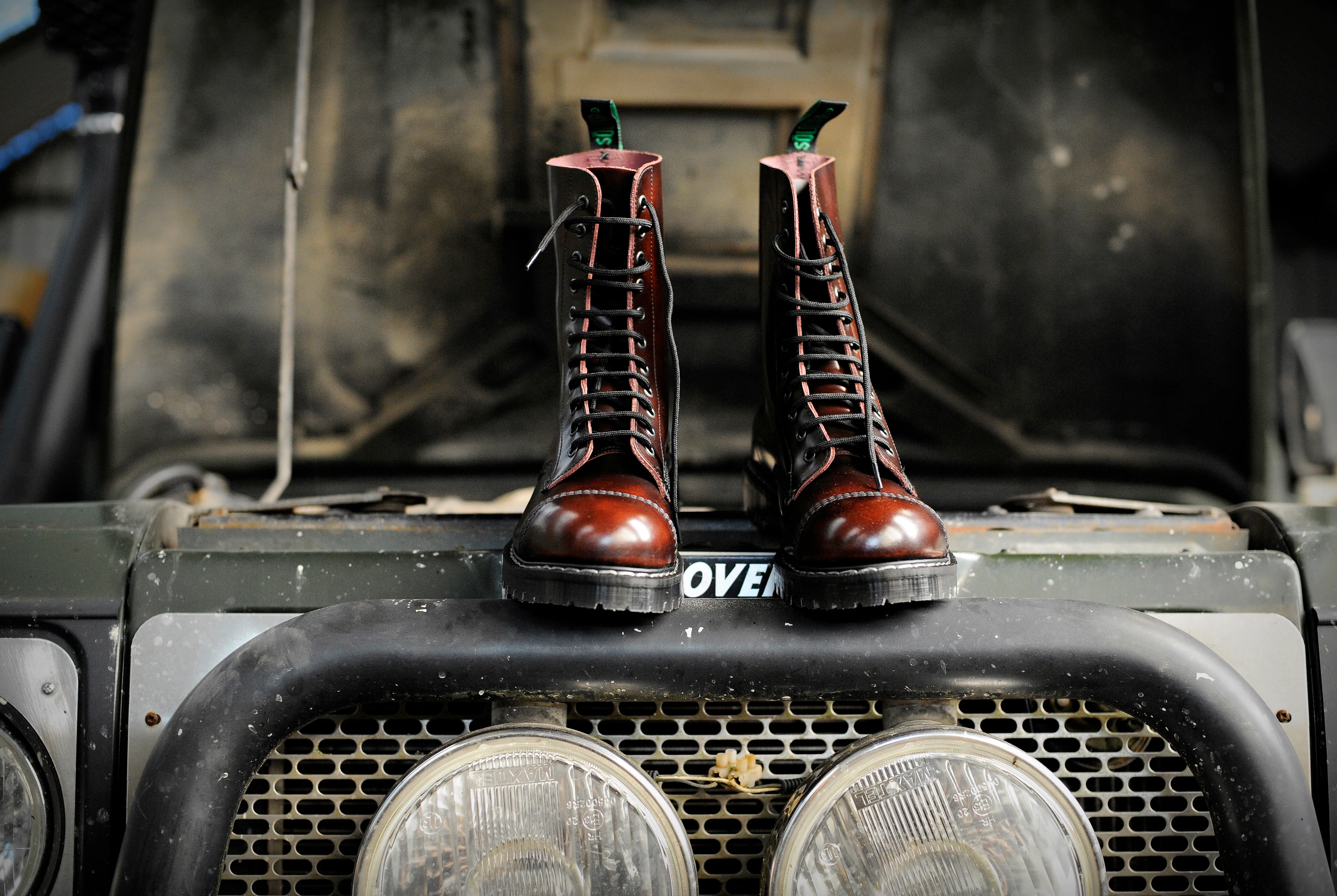 Burgundy Rub-Off 11 Eye Steel Toe Derby Boot - Image 4