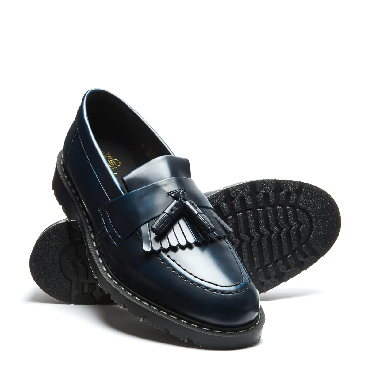 Navy Rub-Off Vegan Tassel Loafer - Image 2